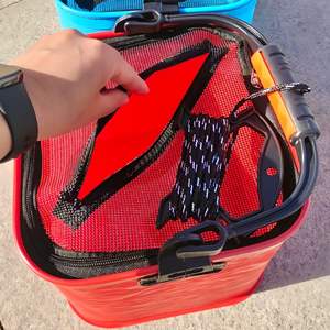 ถังตกปลาพับได้ Kailitong ทำจาก EVA ขนาด 20L 22L 24L พร้อมเชือกรูดอเนกประสงค์ สำหรับเก็บน้ำและปลา  สีฟ้า แดง ส้ม ดำ - Product Image 2