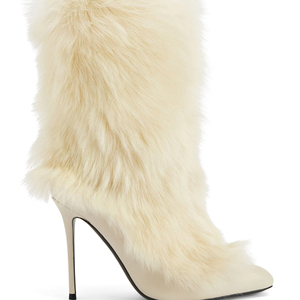 Fabrication Prix de gros Hiver Sexy Femmes Fourrure <span class=keywords><strong>Daim</strong></span> Pu Stiletto Mince Talon Haut Bout Pointu <span class=keywords><strong>Mi</strong></span>-<span class=keywords><strong>mollet</strong></span> Bottes pour Dames - Product Image 2