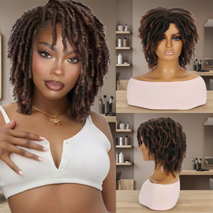 Perruque Dreadlock Courte Faite à la Machine, Torsadée, 6 Pouces, Fibre Synthétique Haute Température, Fausses Locs Tressées au Crochet, Dreadlocks Afro Complètes - Product Image 3
