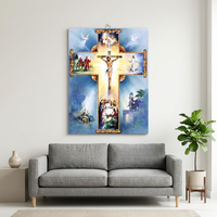 Peinture Diamant 5D Faite à la Main sur Toile, Motif Religieux Jésus Impressionniste, Kits DIY avec Cadre en Bois, Broderie Point de Croix par Numéros