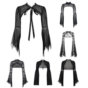 Cardigan <span class=keywords><strong>in</strong></span> <span class=keywords><strong>pizzo</strong></span> gotico Steampunk da donna con una lunga scrollata di spalle trasparente - Product Image 1