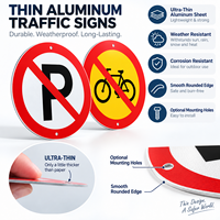 Panneaux d'avertissement en aluminium sur mesure avec feuille réfléchissante, panneau de signalisation routière rond en aluminium, panneau de signalisation d'interdiction de stationnement