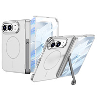 HEYBINGO PC Hard Case Penutup Engsel Besar Pelindung Lensa Anti Jatuh Bergaya untuk IP 18 iP-Duo