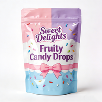 Sachet personnalisé avec logo pour vitamines en gommes 1oz 28g, en aluminium Mylar, pochette verticale MOPP VMPET PE avec fermeture éclair pour compléments alimentaires et bonbons