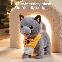 Jouets en peluche interactifs pour enfants Tumama, chat britannique à poils courts bleu réaliste, robot chat qui marche, pour les enfants de 3 ans et plus