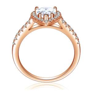 Женское 925 Обручальное кольцо из стерлингового серебра с грушевидным вырезом и цирконием - Product Image 5