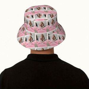 Customizable Lightweight Polyester Summer Cap Personalized Floral Print Bucket Hat Perfect Mother's Day <b>Gift</b> for Mom for Fishing - Product Image 1