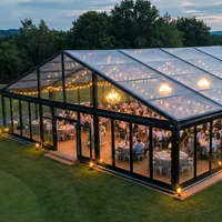 Tente de réception de luxe transparente pour mariage, structure en aluminium, toit en verre PVC transparent, grandes tentes d'événements extérieurs pour mariage