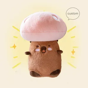 Custom Peluche Kawaii Mushroom Plushie Cute Kids Mushroom Capybara Plush Toy