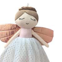Poupée en peluche de fée ballerine personnalisée, cadeau d'anniversaire princesse, ange en tissu fait main avec robe tutu rose, jouet doux pour filles 35 cm
