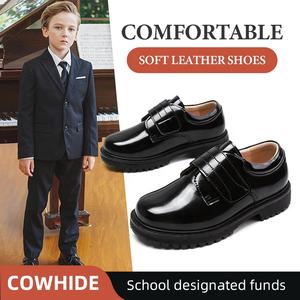 Zapatos Oxford Negros de Cuero Genuino, Estilo Británico, para Niños de Primaria y Secundaria, Zapatos de Vestir para Escolares - Product Image 2