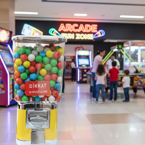 Mini Máquina Expendedora de Chicles Operada con Monedas, Juego LUCK, Plástico Amarillo, Manual, Operación de 25 Krw, Uso en Centros Comerciales, Inglés - Product Image 2