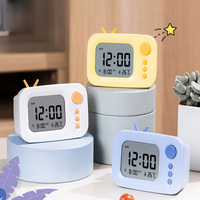 Kompakter Plastik-Wecker für Zuhause und Schreibtisch Multifunktionaler Kreativer Elektronischer Wecker mit LCD-Digitalanzeige und Schlummerfunktion