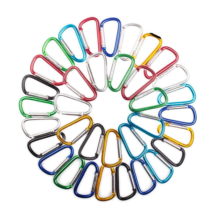 Многофункциональный инструмент для туризма с логотипом на заказ оптом, маленький мини-брелок с защелкой, D-образное кольцо, металлические карабины из алюминиевого сплава