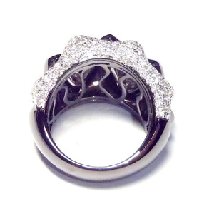 Bague classique pour femme en or blanc 18 carats avec diamant naturel noir et sertissage pavé brillant, collection Hong Kong Love - Product Image 2
