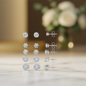 Eleganti orecchini con cristalli da 6 mm per donna, classici con montatura a griffe in argento 925, gioielli da indossare tutti i giorni - Product Image 2