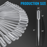 Pipettes Pasteur stériles jetables transparentes de 15 ml, compte-gouttes en plastique, micro-pipettes de transfert, utilisation en laboratoire, garantie de 3 ans