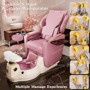Sillón de Pedicura Eléctrico para Spa de Pies con Masaje de Espalda, Estación de Manicura, Lujoso, Moderno y Elegante en Color Rosa, Personalizado de Fábrica para Salón de Belleza - Product Image 4