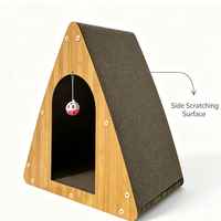 Tente triangulaire pour chat, abri semi-fermé, cachette confortable, lit pour chat d'intérieur, meuble pour chat