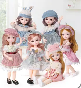 BJD-poupée oculaire de <span class=keywords><strong>maquillage</strong></span> pour filles, robe à la mode, 38 cm 12 pouces, 22 articulations mobiles, 31cm, collection 1/6 - Product Image 1