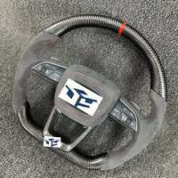 Volant en cuir et fibre de carbone personnalisé pour Audi A6 A3 A4 A5 Q5 RS3 RS7 Q7 C6 C8 A8 S6 S7 2018-2024
