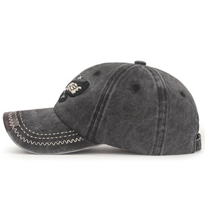 Washed Denim <b>Baseball</b> <b>Cap</b> With 3D Eagle Embroidery Curved Brim Unisex Sunscreen Breathable Hat For Outdoor Activities - Product Image 3