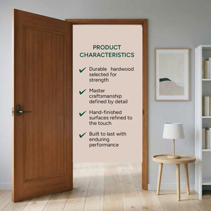 Golden Aero Solid Wood Modern Interior <b>Slab</b> Door Moulded Panel Finished Surface Manual Opening for Bedroom Apartment Villa - Product Image 3