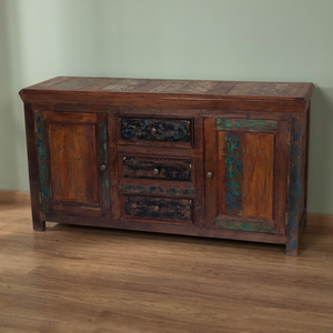 Robby Cabinet or Rack With 2 Doors and 3 Drawers Handmade of High Quality Wood Originally From Indonesia - Product Image 2