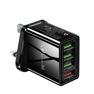 אוניברסלי קיר שקע 4 יציאת USB מטענים QC 3.0 מהיר טלפון נייד נסיעות מטען קיר