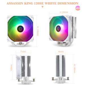 Thermalright Assassin King 120 SE Blanco ARGB Ventilador de refrigeración Alto rendimiento 5 Heatpipe Cobre CPU Ventiladores enfriadores de aire para <span class=keywords><strong>PC</strong></span> - Product Image 4