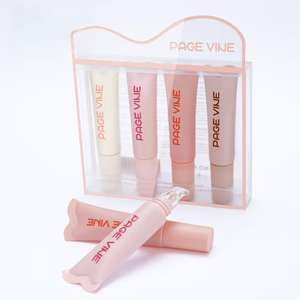 Crystal Glaze Soin des Lèvres 4 Couleurs Brillant à Lèvres Hydratant Vegan Repulpant Glitter Lip Makeup Products Wholesale - Product Image 4