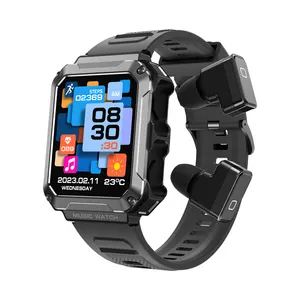 T93 Smart Watch Drahtlose Kopfhörer Musik Spielen Sie 4G Large Memory 3 in 1 Lokale Musik Herunter laden Smartwatch Beantworten Sie Anrufe mit Ohrhörern