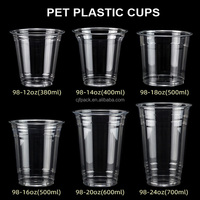 Gobelets personnalisés en plastique PET pour café glacé et thé, 24oz/32oz, avec couvercles plats sans paille, design rond imprimé en sérigraphie