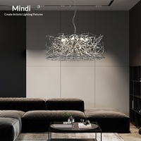Lustre de salon post-moderne nordique de conception italienne, luminaire suspendu décoratif artistique minimaliste créatif, personnalisable