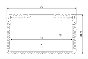 Caja de Control de Aluminio Extruido Anodizado de Aleación Al6063 de Longitud Personalizada, Disipador de Calor para Proyectos de Instrumentos Electrónicos, Placa Frontal para <span class=keywords><strong>PCB</strong></span>, IP54, ROHS - Product Image 6