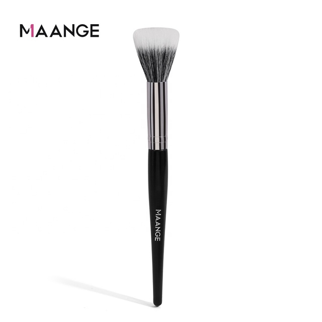 MAANGE Black Wood Handle Cosmetic Medium Blush Brushes Professional Single Makeup Brush