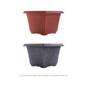 Vaso de Plástico Clássico Quadrado Leve e Durável com Furo de Drenagem (S) para Uso Interno/Externo em Casa/Jardim (Aparência de Mármore) - Product Image 4