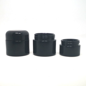 Pot cosmétique en verre violet noir de luxe avec impression de logo personnalisé, 30g, 50g, 100g, 250g, 500g, pour crème visage, emballage de crème UV, avec couvercles - Product Image 3