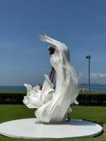 Installation artistique géante de luxe haut de gamme, faite à la main, pour la décoration de scène de mariage et de vitrine, fleur géante