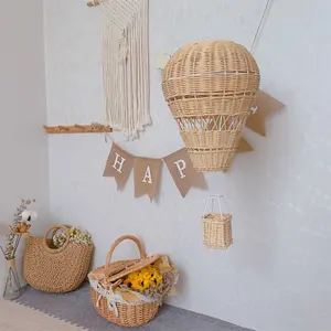 INS artesanal rattan decoração do quarto crianças decoração de balão de ar quente