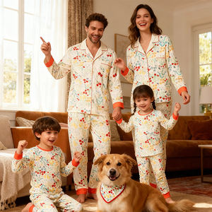 Tasarımcı markalı LOGO köpek moda nefes ve rahat insan köpek Pet giyim seti köpek pijama aile pijamaları takım - Product Image 6