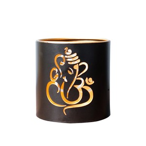 Soporte de vela trenzado de alambre de Metal dorado de estilo indio, diseño de loto de sombra, farolillos, tarros de velas para Decoración de mesa - Product Image 5