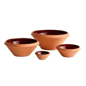 Vintage Style Inside Custom Size Household Glazed Ceramic Terracotta Soup Dough Bowl