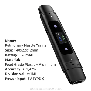 Neuestes BreaThru Max <span class=keywords><strong>Spirometer</strong></span> Atemtrainer mit 3 Paar Wiederverwendbaren Mundstücken Unterstützt App-Steuerung - Schwarz - Product Image 5