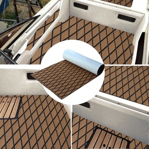 Revêtement de pont de bateau en mousse EVA auto-adhésif 6 mm antidérapant, imitation teck, brun foncé sur noir, 240 cm x 90 cm - Product Image 6