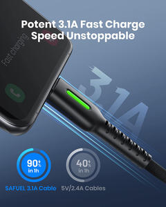 Câble USB C 3.1A QC 3.0 Charge rapide Câble de type C en nylon tressé Chargeur de téléphone - Product Image 2