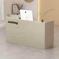 Comptoir de réception multifonctionnel pour magasin de vêtements, petit, commercial, en bois, minimaliste, moderne, à coins arrondis