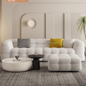 French Modern Hotel <b>Sofa</b> Set Cream Velvet Luxury Commercial Living Room Furniture with High-Density <b>Foam</b> - Product Image 3