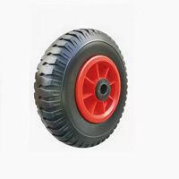 Nouveau pneu plein en PU/caoutchouc de haute qualité, petit format 13x5.00-6, anti-crevaison, avec jante métallique et bande de roulement pour pelouse, pour chariot de tondeuse à gazon, capacité de charge de 300 lb