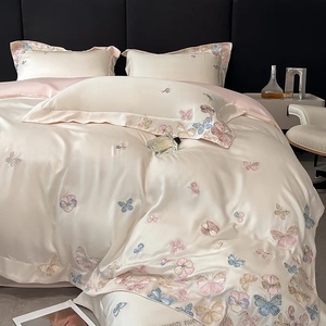 <span class=keywords><strong>Cool</strong></span> Luxury High-End Summer 1,5 m 1,8 m Edredón Juego de cama Bordado Bare Sleeping Juego de cuatro piezas Ice Silk Type Bed Cover - Product Image 5